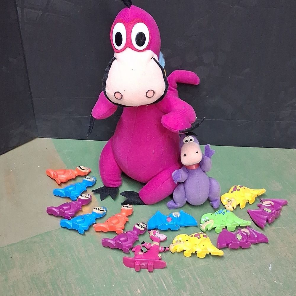VTG 1990's Hanna-Barbera Flintstones‎ PVC Figures Dino And Stuffies!
